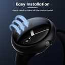 2 x TAURI 2 Pack Hard Case for Google Pixel Watch 3 (2024)/Pixel Watch Series 2 1 41mm with 9H Tempered Glass Screen Protector, [Touch Sensitive] [Full Coverage] Slim Cover for Pixel Watch 3, Black