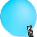 LOFTEK Floating Pool Light - 16-inch Large Ball Lamp with Remote - 3 Modes & 16 RGB Colorful - Waterproof & Rechargeable Globe Floor Lamp for Pool Party, Gaming Room, Garden, 1-Pack