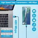 S25 Edge Ultra USB C to USB A Cable Fast Charging Cord for Samsung Galaxy S25/S25 Plus/S24/S23/S22/S21/A17/Z Flip 7/Z Fold7,6FT USB Type C Android Phone Car Charger Cord Fast Charging for Pixel 9a/9/8 (Blue)