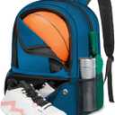 YOREPEK Basketball Backpack, Lightweight Basketball Bag with Ball Holder & Shoes Compartment, Sports Backpack Training Equipment Fit Soccer Volleyball Football