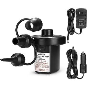 AGPTEK Electric Air Pump Portable Pump with 3 Nozzles 4.5kPa black