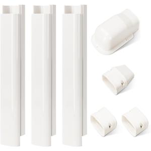 3" W 4.2Ft L Line Set Cover Kit for Mini Split Air Conditioners Decorative PVC Slim Line Cover for Central AC & Heat Pumps Systems Tubing Cover