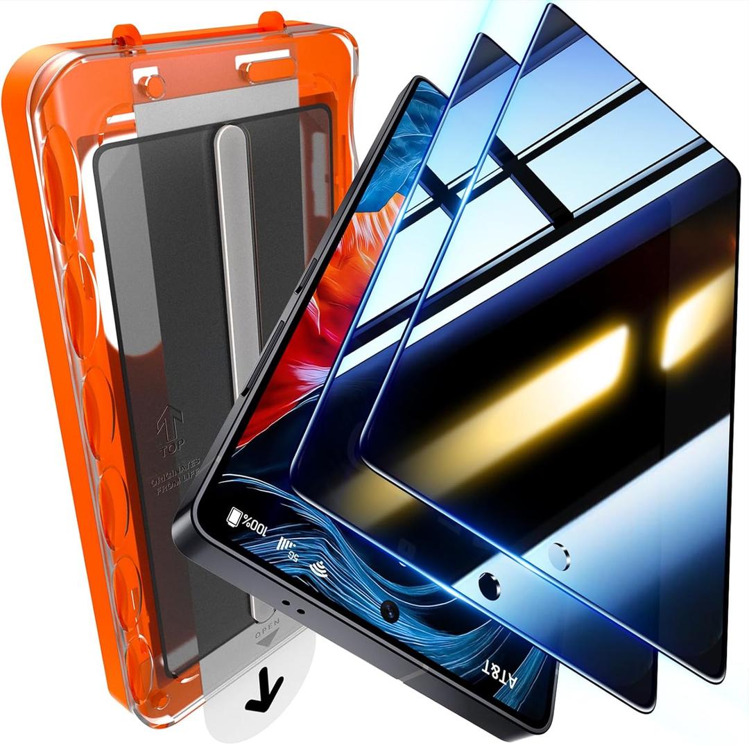 UniqueMe 2 Pack for Samsung Galaxy S25 Ultra Privacy Screen Protector - [Fingerprint Unlocking] Easy Installation,Bubble-Free,Anti-Spy,Privacy Screen for S25 Ultra Tempered Glass,3D Full-coverage (S25 Ultra - 6.9 inch)