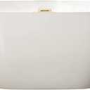 WOODBRIDGE 48" Acrylic Freestanding Bathtub Contemporary Soaking Tub, White Acrylic(Brushed Golden Drain/Overflow),BTA1703-BG-Drain&O