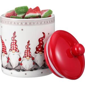 DOITOOL Christmas Cookie Jar, Cookie Jars with Sealed Lid, Canisters for Kitchen Counter, Christmas Cookie Tins for Kitchen Gift, Coffee Canisterchristmas Cookie Jar, Storage Jars (Large)