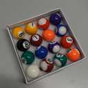 GBSCLOVER Mini Pool Balls 16Pcs, Smooth Mini Billiard Balls Set Polyester Resin, Lightweight Pool Table Accessories for Game Rooms, Bars, Sports Recreational Games, 0.98in