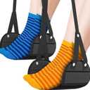 Sarisun Foot Hammock for Airplane Travel Leg Rest Stand Portable Storage Bag Foot Rest Holder for Plane 2PCS Black