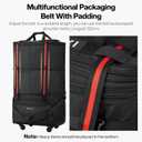 mixi Travel Bag with Wheels Expandable Foldable Luggage Bag Collapsible Rolling Travel Bag Duffel Bag Large Capacity Suitcase for Men Women, Black, 11.81 Inches X 19.68 Inches X 4.72 Inches
