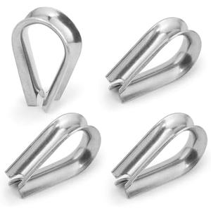 Jamiikury M4 Wire Rope Thimble, 304 Stainless Steel Thimble for 1/8-5/32 Inch Diameter Wire Rope, 24 Pieces