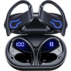CoolJumper Wireless Bluetooth Earbuds 120H Playtime Bluetooth 5.3 Ear Buds for Sports, Hi-fi Stereo Earphones with LED Display Charging Case, Headphones for Running/Workout Audifonos inalambricos