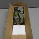 Briful Artificial Eucalyptus Stems in Black Glass Vase with Faux Water, 14" Fake Plant Eucalyptus Leaves for Home Office Farmhouse Wedding Centerpiece Dcor