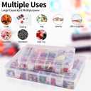 Exptolii 18 Grids Plastic Organizer Box with Dividers, Clear Compartment Container Storage for Beads Crafts Jewelry Fishing Tackles, Size 7.9 x 6.2 x 1.2 in