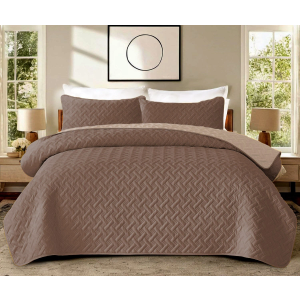 3 Piece Emboss Bedspread Quilted Comforter Bedding Set Bed Full, Cover 94x82, 2 Pack Pillowcases 24x17