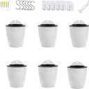 ORIMERC 6 Pack White Self Watering Wall Hanging Planter Pots Vertical Garden Window Mount Indoor Outdoor Plant Flower Basket Kitchen Herbs Balcony Railing Shelf Fence Bedroom Trellis Decor(Medium)