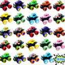 24 Pack Mini Monster Trucks Toys for Boys Girls Aged 3 and Above, Pull Back Truck Push and Go Friction Powered Car Toys Monster Truck Party Favors Birthday Decorations Classroom Prizes for Kids
