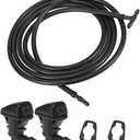 7pcs Front Windshield Washer Nozzles Kit, Replacement for F250 F350 F450 F55 Super Duty, Replaces OE: 7C3Z17603A (2 Meters Windshield Washer Hose with Connectors)