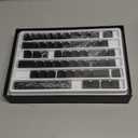 HITIME x XVX Kanagawa Keycaps 60 75 100 Percent - Shine Through Keycaps w/IMD Tech, for Mechanical Keyboards, Full 118 Key Set, OEM Profile, Lines Backlit, Side Printed - Black