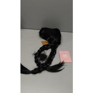 Black Braided Wig With Bangs Long Braid Wig Cosplay Halloween Costume Wigs For Women