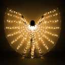 iMucci LED Lights Belly Dance Isis Wings - Bellydance Glow Angel dance Wings with Telescopic Sticks Flexible Rods for Adults Yellow