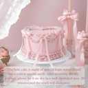 Remerry 6 Inch Pink Bow Fake Cake Coquettish Birthday Fake Cake Decor Wedding Dessert Props Reusable Artificial Heart Dessert for Props Women Birthday Gift Anniversary Party Decor