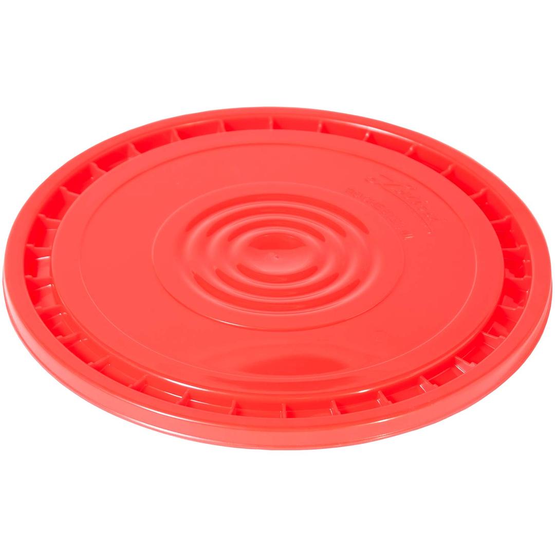 Meranti Reusable Easy Peel 3.5, 5, 6, and 7 Gallon Bucket Lid | Food Grade | Red