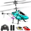 XIKOTEC Remote Control Helicopter, RC Helicopter Toy for Kids, 2.4GHz RC Plane with LED Lights, RC Flying Toy, Easy to Fly Indoor/Outdoor, Gifts Toys for Kids Beginners 8+ (Blue)