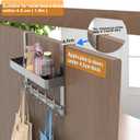 Over The Door Organizer, with 12 Hooks and 1 Large Storage Shelf, Coat Rack, Over The Door Organizer with Hooks for Bathroom, Bedroom, Kitchen, Office.