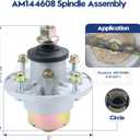 AM144608 Spindle Assembly Kit with UC20697 Pulley for John Deere X330 X350 X380 X390 X570 X580 X590 Z325E Z330M Z330R Z355E Z355R Z375R Z515E Z525E Z530M Z535M Z540M 48" 54" Mower Decks