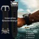 ULTIMAL Rugged TPU Sport Band ONLY for Samsung Galaxy Watch 8 Classic & Galaxy Watch 8 (40/44/46mm), Replacement Strap with Secure Connector, Waterproof Sweat-Resistant, Fit 6.2-8.9(Black+Silver)