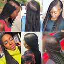 DOSAY 36" Braided Wigs for Black Women Full Lace Front Box Braids Wig with Baby Hair Knotless Cornrow Box Braids Wig Natural Deep Side Part Goddess Synthetic Braided Wig for Daily Use