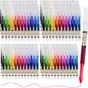 Beieverluck 120 Pieces Rolling Ball Pens 0.5 mm Japanese Pens Fine Point Pens Quick Dry Liquid Ink Pen Smooth Writing Pens for Office Student Back to School Supplies, Multicolor (Black, Blue, Red)