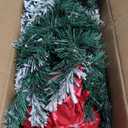 2FT Mini Flocked Christmas Tree, Small Christmas Trees with Lights, Prelit Tabletop Christmas Tree with 100 Branch Tips and 50+ DIY Ornaments, Christmas Decorations Indoor and Gifts for Men Women