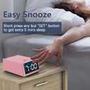 Christmas/Birthday Gifts for Women - Bluetooth Speaker with Clock, Alarm Clock Bluetooth Speaker Stocking Stuffers Desk Accessories for HerBlush Pink