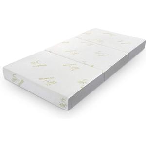 Inofia Folding Mattress, 6 Inch Trifold Memory Foam Mattress with Ultra Soft Removable Cover, Non-Slip Bottom & Breathable Mesh Sides, Foldable & Portable - Cot Size (75" x 31" x 6")