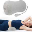 Inflatable Blow up Lumbar Support Pillow for Bed - Memory Foam Lower Back Pillow for Sleeping in Bed - Back Pain Relief While Sleep