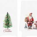 Snowman Bathroom Hand Towels Santa Dishes Towels for Kitchen, Xmas Towels Snowman Tea Towel Christmas Decor for Kitchen Bathroom Gifts for Women Mom 16x24 in