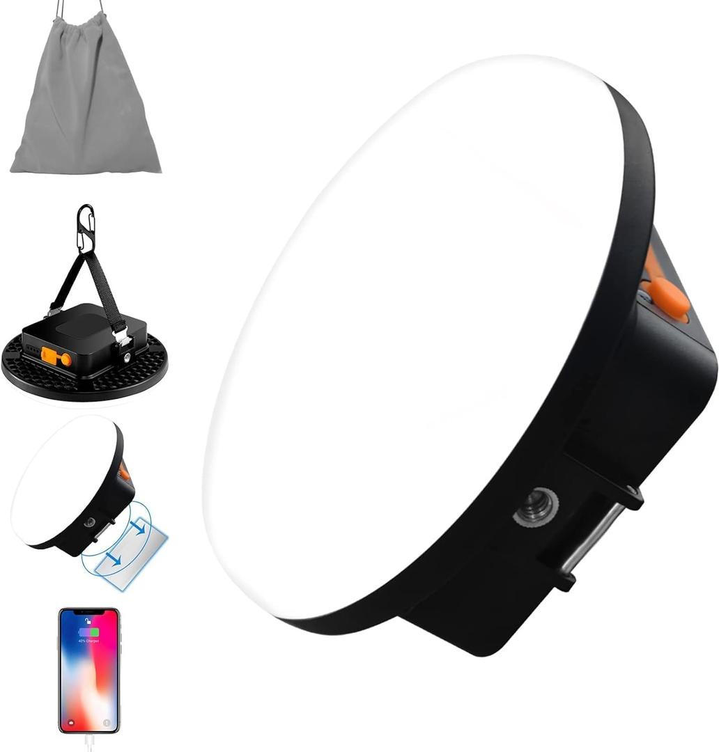 10000mAh 4000LM Flashlight Portable LED Camping Lantern Rechargeable Light 30W with Digital Power Display and Magnet , IPX5 Waterproof Tent Lights Power Failure Emergency Light