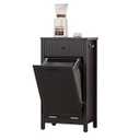 GOODONE Bathroom Laundry Cabinet with Hidden Basket, Tilt Out Laundry Hamper Organizer, Trash Can Cabinet with Drawer for Bathroom, Kitchen (Black)