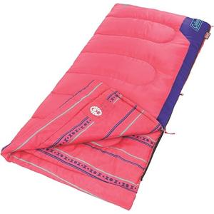 50°F Sleeping Bag, Comfortable Youth Sleeping Bag for Sleepovers & Camping, Fits Children up to 5ft Tall, Glow in The Dark Design, Stuff Sack Included, Machine Washable