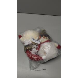 Juegoal 2 Pack Christmas Table Decorations, 10 Inch Lighted Snowmen Figurines, Light Up Snowman Holiday Present, Battery Operated Xmas Gifts Tabletop Ornaments Dinner Party Supplies, Brown Brim