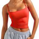 SUUKSESS Women Sexy Square Neck Tank Top Summer Y2K Going Out Tops Casual Sleeveless Basic Cami Shirts (Red, M)