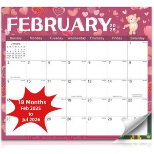 2025-2026 Magnetic Fridge Calendar 18 Monthly Magnetic Calendar for Refrigerator 2025-2026 Wall Calendar Planner Runs from February 2025 Until July 2026 Easy Organizing Markers Tearable (Festive)