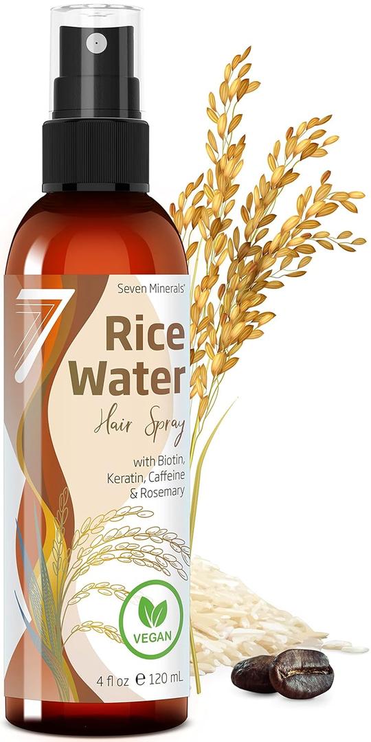 NEW Fermented Rice Water for Hair Growth - Infused with Rosemary, Biotin, Caffeine, Keratin Vegan Non-Greasy Spray Naturally Thicker, Longer, Softer Men & Women (4 fl oz) (4 Ounce (Pack of 1))