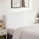 WOMACO Velvet Bed Headboard Slipcover Protector Stretch Solid Color Dustproof Cover for Bedroom Decor (Off - White, 51" - 70")