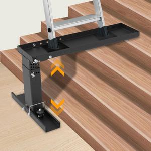 Upgrade Ladder Leveler for Stairs, Heavy-Duty Ladder Leveler for Extension Ladders High Strength, Step Ladder 9.1"-15.4", Adjustable Height and Foldable Ladder Stabilizer for Stairs with Non-Slip Feet, Standard 9.1"-15.4"