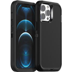 AICase for iPhone 12 Pro Max Case(6.7") Heavy Duty Drop Protection Full Body Rugged Shockproof/Dust Proof Military Protective Tough Durable for iPhone 12 Pro Max 6.7"_2 Black