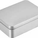 uxcell Metal Tin Box, 4.92" x 3.54" x 1.57" Rectangular Empty Tinplate Containers with Lids, Silver Tone, for Home Organizer, Candles, Gifts, Car Keys, Crafts Storage