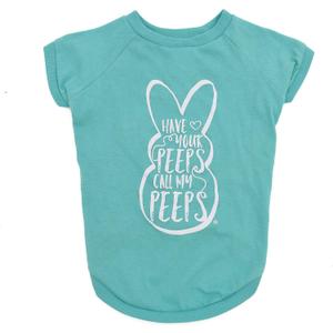 Peeps for Pets Call My Dog T Shirt - Teal Blue Dog T Shirt for Dogs Soft and Comfortable Machine Washable Dog Shirt - Officially Licensed Pet Dog Clothing,FF16041