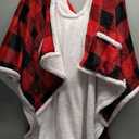 Heated Throw Wearable Blanket for Women Oversized Buffalo Plaid Flannel Hoodie USB 3 Heat Settings Robe Poncho Blanket Christmas Winter Gifts for Xmas Mom Women