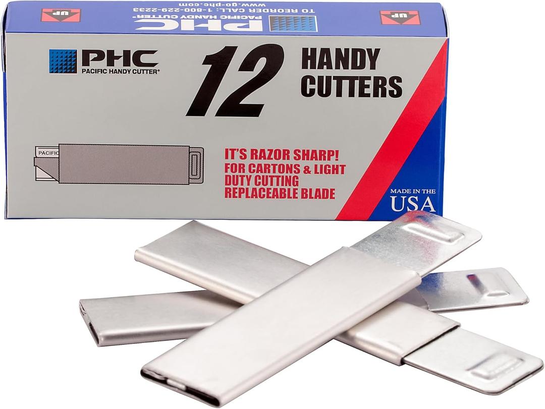 Pacific Handy Cutter Inc. HC100 Handy Box Cutter, Tap Open/Tap Close, 12 per Box, Assorted(Packaging may vary)